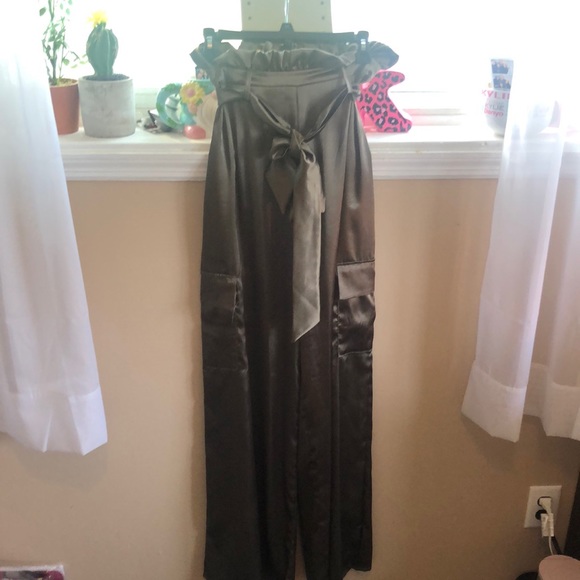 Paper Bag Waist Wide Leg Trousers - Picture 1 of 3